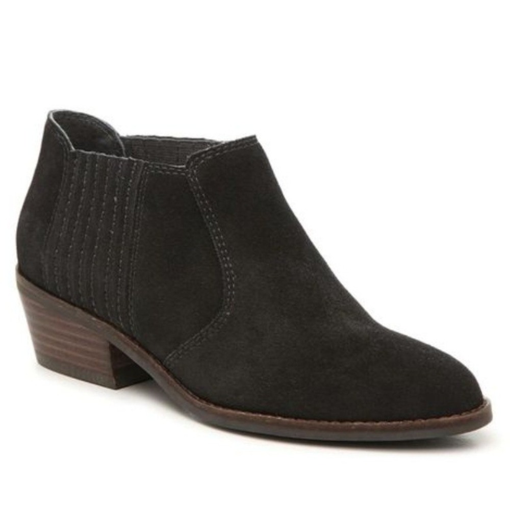 LUCKY BRAND Suede Ankle Booties Women's Black Western Style Casual Shoes 6 NWT
